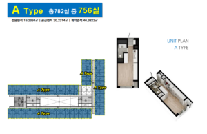 거북섬 오피스텔 더웰 소개 3 더웰 A타입 위치 및 평면도