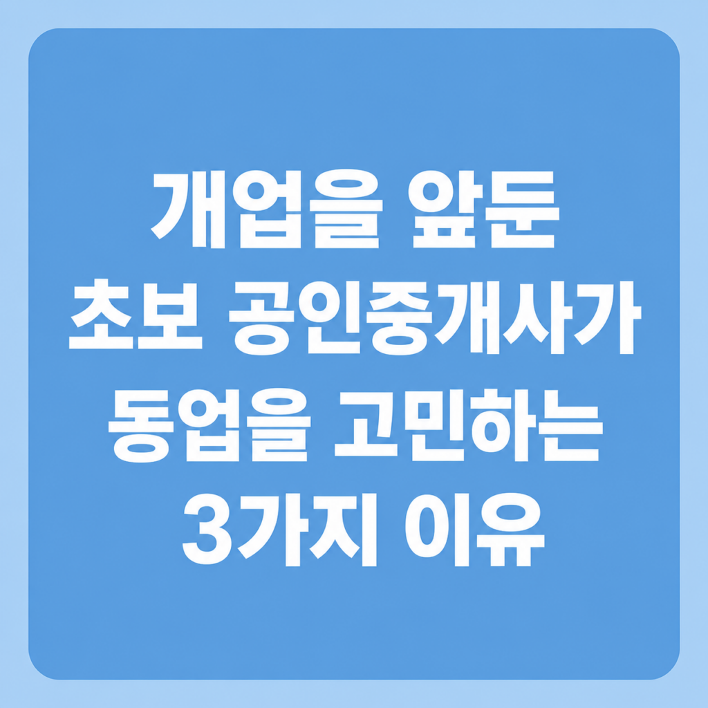 공인중개사 동업고민 3가지 이유1