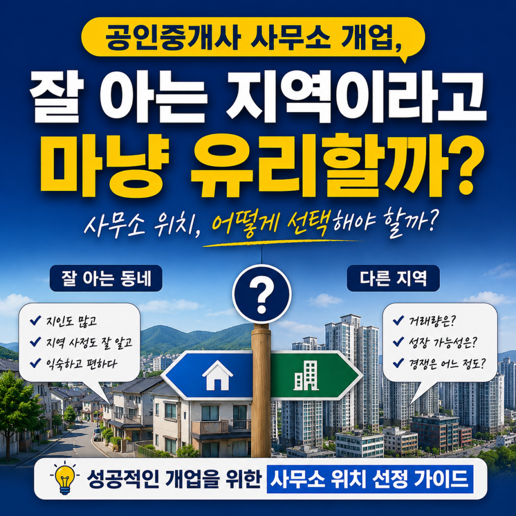 공인중개사 사무소 개업, 잘 아는 지역이라고 마냥 유리할까 2 공인중개사 사무소 잘 아는 지역 개업 효과