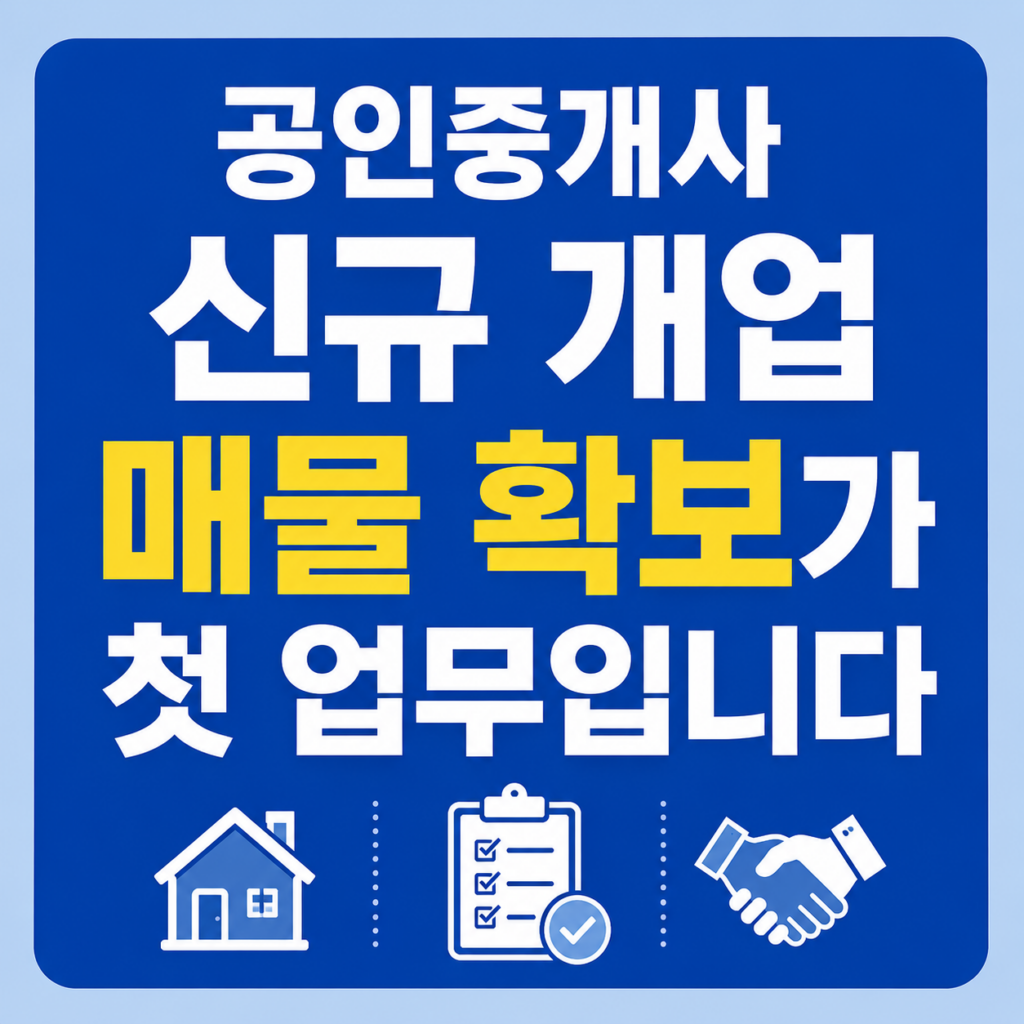 신규 개업 공인중개사, 매물 확보가 첫 업무입니다. 1 신규 개업 공인중개사 매물확보가 첫 업무1