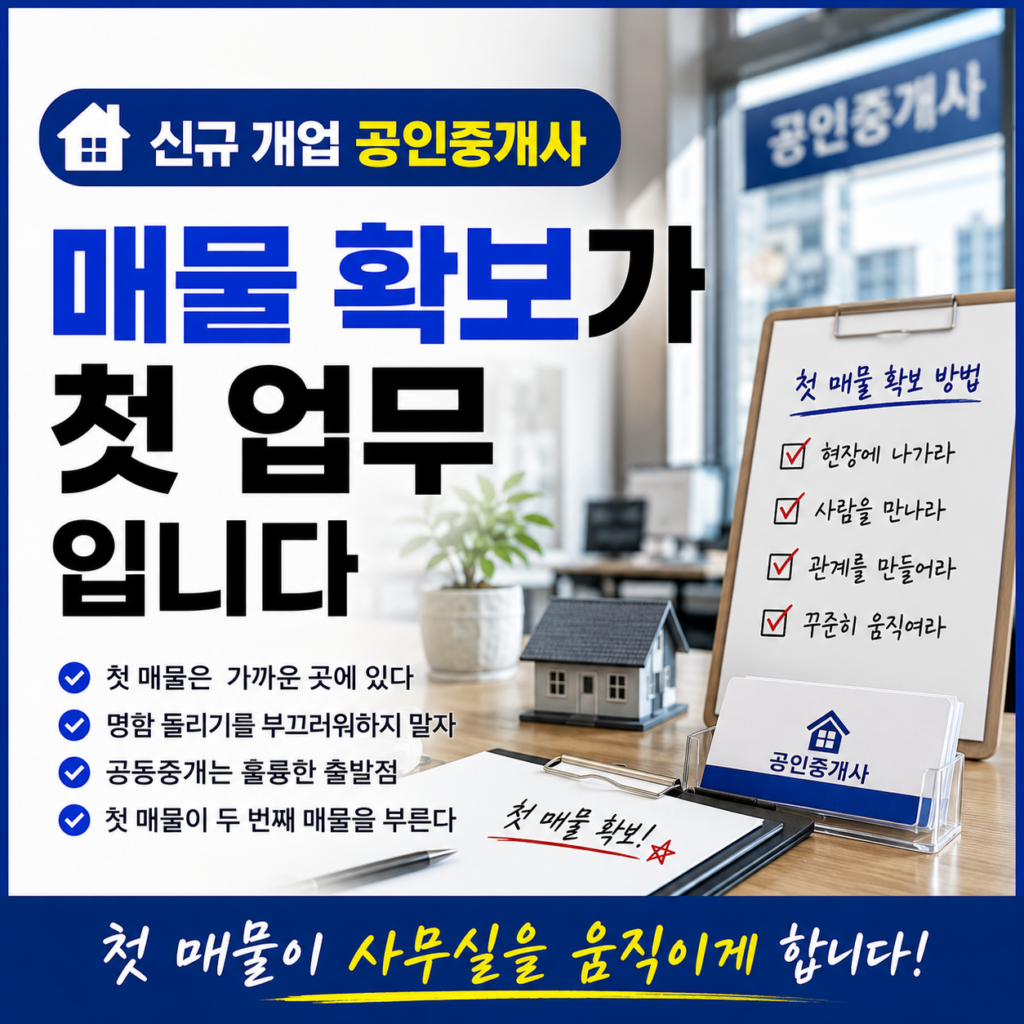 신규 개업 공인중개사, 매물 확보가 첫 업무입니다. 2 신규 개업 공인중개사 매물확보가 첫 업무2